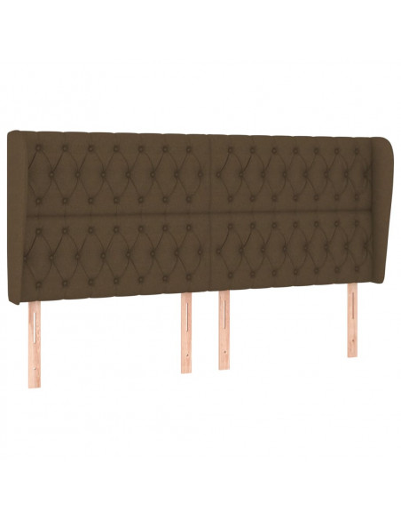 Testiera ad Orecchio Marrone Scuro 203x23x118/128 cm in Tessuto