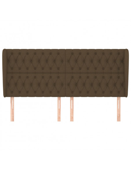 Testiera ad Orecchio Marrone Scuro 203x23x118/128 cm in Tessuto