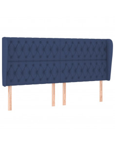 Testiera ad Orecchio Blu 203x23x118/128 cm in Tessuto 2