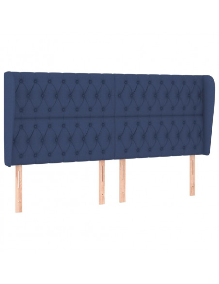 Testiera ad Orecchio Blu 203x23x118/128 cm in Tessuto