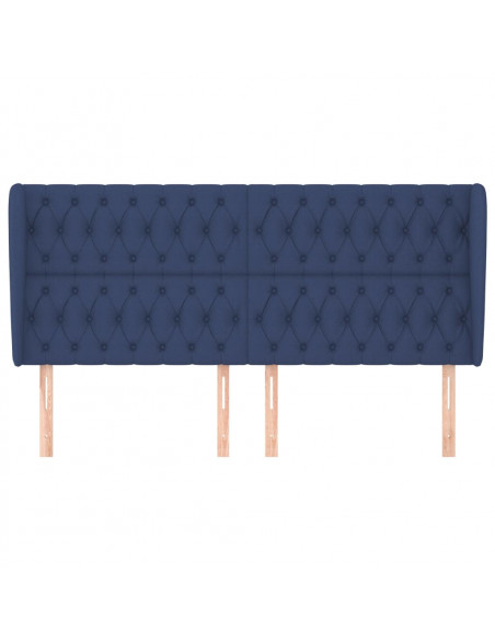 Testiera ad Orecchio Blu 203x23x118/128 cm in Tessuto