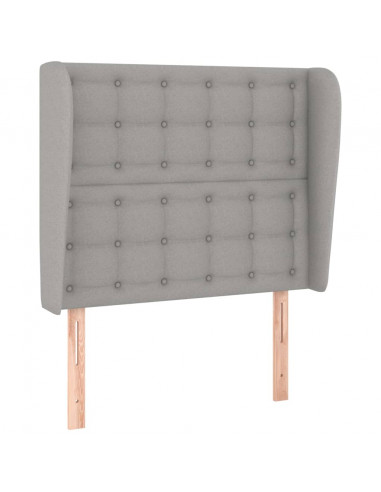 Testiera ad Orecchio Grigio Chiaro 83x23x118/128 cm in Tessuto