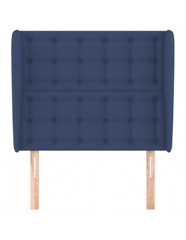 Testiera ad Orecchio Blu 93x23x118/128 cm in Tessuto