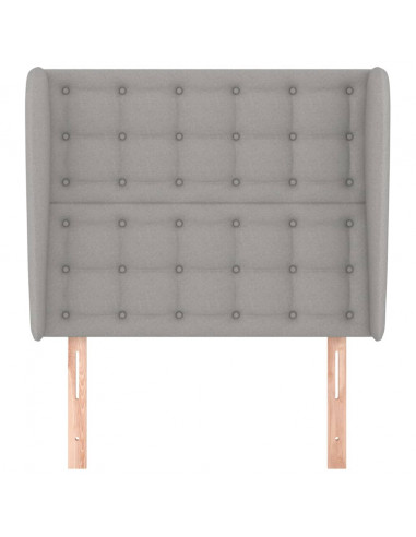 Testiera ad Orecchio Grigio Chiaro 103x23x118/128 cm in Tessuto