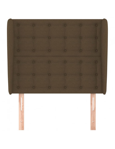 Testiera ad Orecchio Marrone Scuro 103x23x118/128 cm in Tessuto