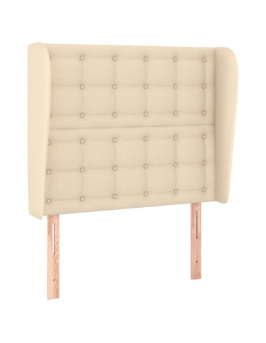 Testiera ad Orecchio Crema 103x23x118/128 cm in Tessuto