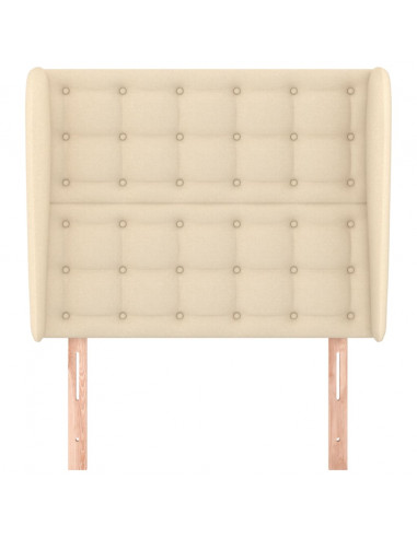 Testiera ad Orecchio Crema 103x23x118/128 cm in Tessuto