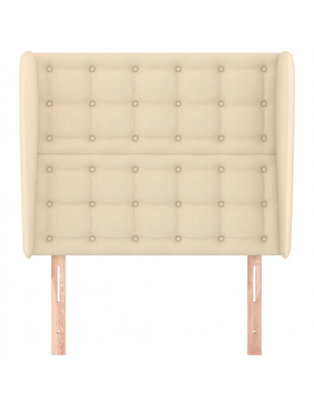 Testiera ad Orecchio Crema 103x23x118/128 cm in Tessuto