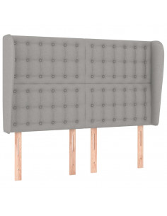 Testiera ad Orecchio Grigio Chiaro 147x23x118/128 cm in Tessuto 2