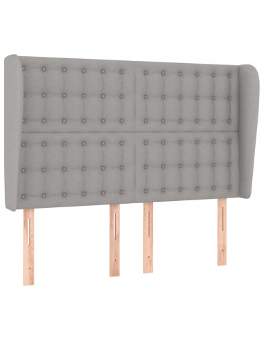 Testiera ad Orecchio Grigio Chiaro 147x23x118/128 cm in Tessuto