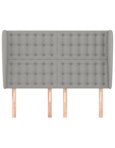 Testiera ad Orecchio Grigio Chiaro 147x23x118/128 cm in Tessuto