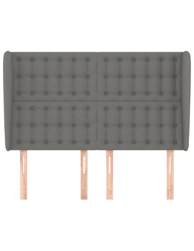 Testiera ad Orecchio GrigioScuro 147 x 23 x 118/128cm inTessuto