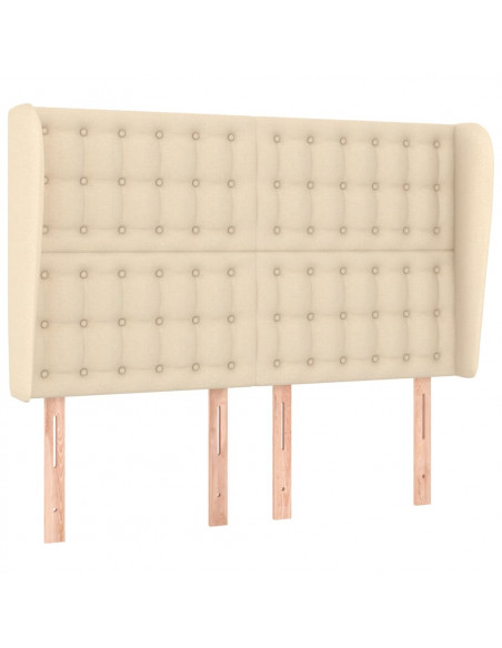 Testiera ad Orecchio Crema 147 x 23 x 118/128 cm in Tessuto