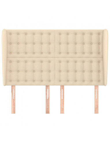 Testiera ad Orecchio Crema 147 x 23 x 118/128 cm in Tessuto