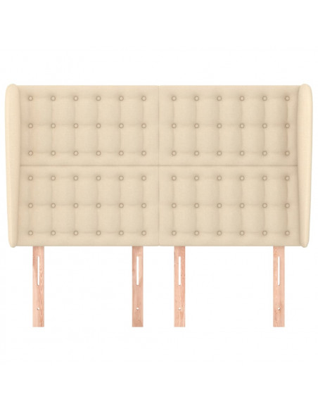 Testiera ad Orecchio Crema 147 x 23 x 118/128 cm in Tessuto