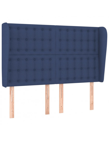 Testiera ad Orecchio Blu 147 x 23 x 118/128 cm in Tessuto