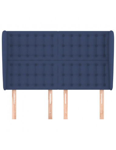 Testiera ad Orecchio Blu 147 x 23 x 118/128 cm in Tessuto