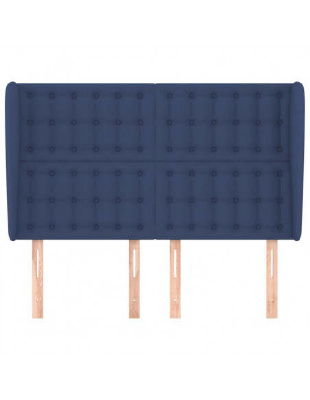 Testiera ad Orecchio Blu 147 x 23 x 118/128 cm in Tessuto