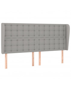 Testiera ad Orecchio Grigio Chiaro 203x23x118/128 cm in Tessuto 2