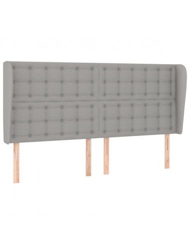 Testiera ad Orecchio Grigio Chiaro 203x23x118/128 cm in Tessuto