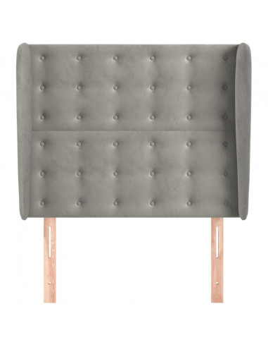 Testiera ad Orecchio Grigio Chiaro 83x23x118/128 cm in Velluto