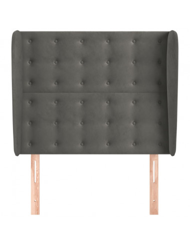Testiera ad Orecchio GrigioScuro 103x23x118/128cm in Velluto