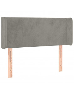 Testiera ad Orecchio Grigio Chiaro 83x16x78/88 cm in Velluto 2