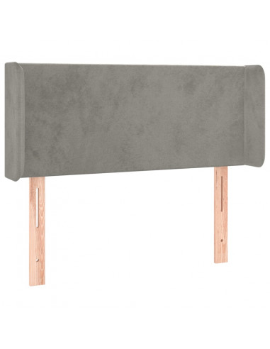 Testiera ad Orecchio Grigio Chiaro 93x16x78/88 cm in Velluto