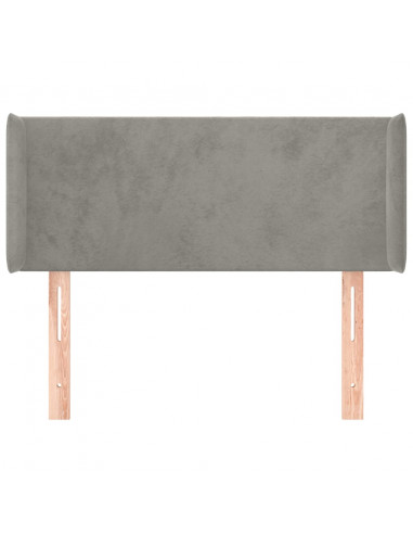 Testiera ad Orecchio Grigio Chiaro 93x16x78/88 cm in Velluto