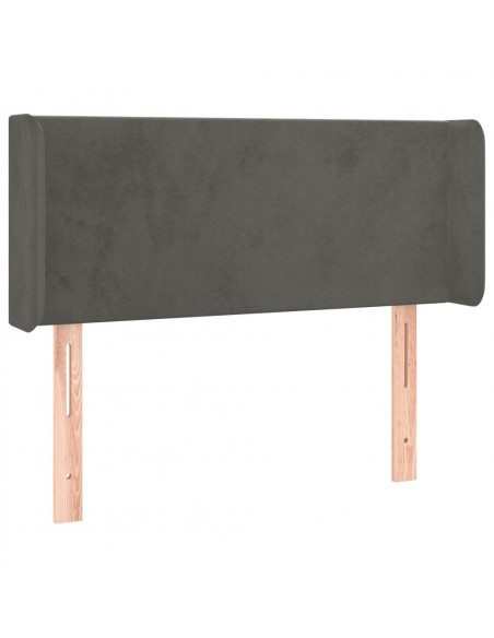 Testiera ad Orecchio Grigio Scuro 93x16x78/88 cm in Velluto