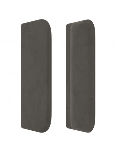 Testiera ad Orecchio Grigio Scuro 93x16x78/88 cm in Velluto