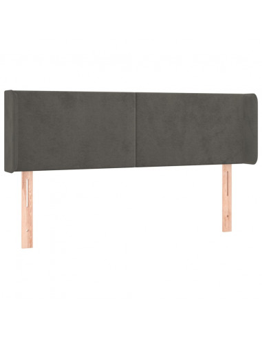 Testiera ad Orecchio Grigio Scuro 147x16x78/88 cm in Velluto