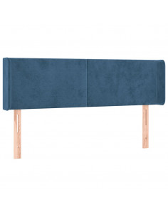 Testiera ad Orecchio Blu Scuro 147x16x78/88 cm in Velluto 2