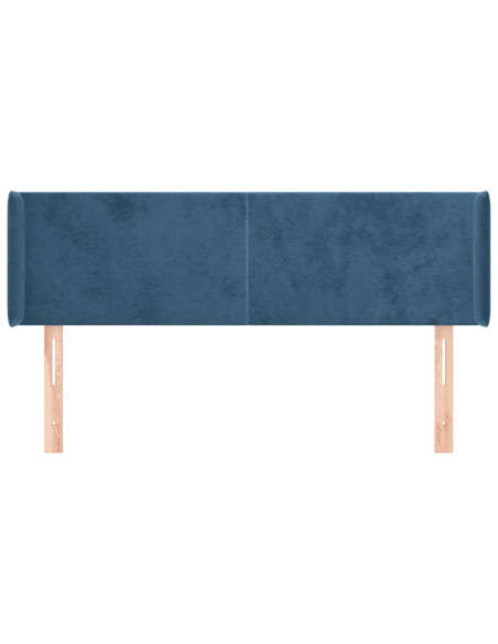 Testiera ad Orecchio Blu Scuro 147x16x78/88 cm in Velluto