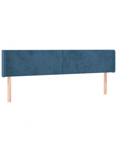 Testiera ad Orecchio Blu Scuro 183x16x78/88 cm in Velluto