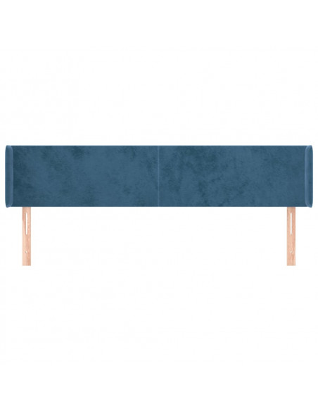 Testiera ad Orecchio Blu Scuro 183x16x78/88 cm in Velluto