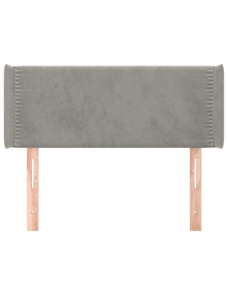 Testiera ad Orecchio Grigio Chiaro 83x16x78/88 cm in Velluto