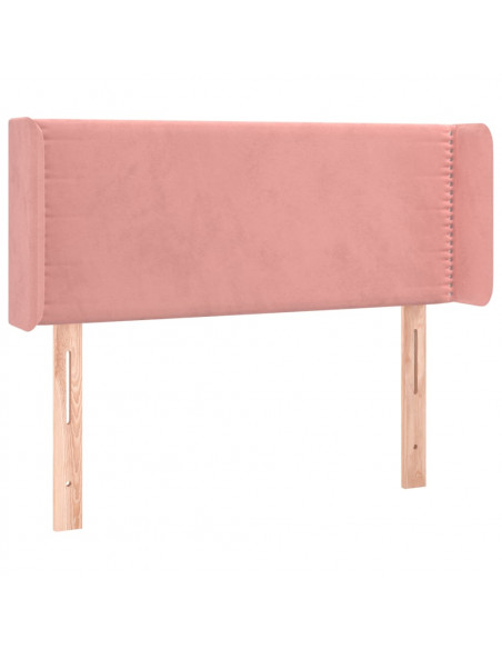 Testiera ad Orecchio Rosa 83x16x78/88 cm in Velluto