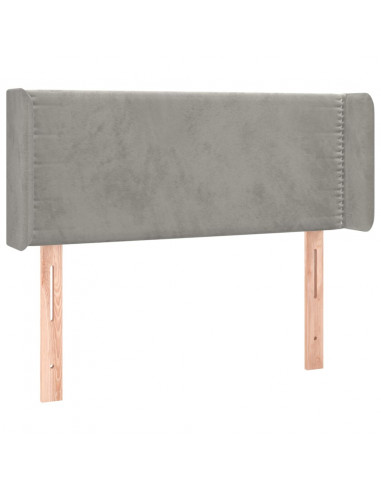 Testiera ad Orecchio Grigio Chiaro 93x16x78/88 cm in Velluto