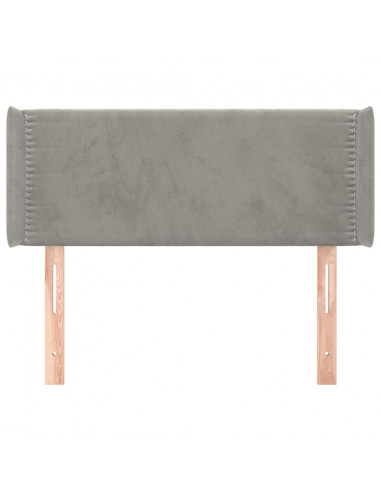 Testiera ad Orecchio Grigio Chiaro 93x16x78/88 cm in Velluto