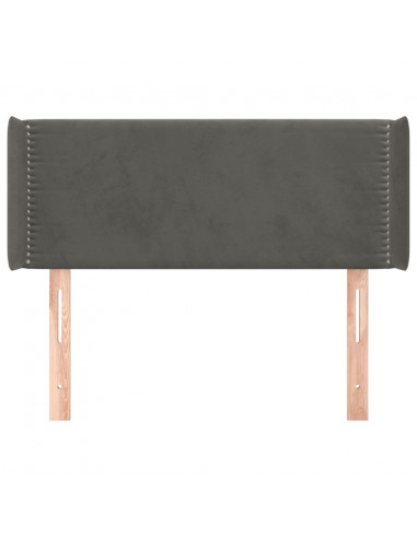 Testiera ad Orecchio Grigio Scuro 93x16x78/88 cm in Velluto