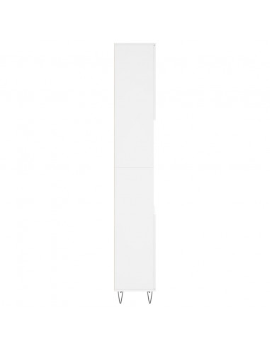 Armadietto da Bagno Bianco 30x30x190 cm in Legno Multistrato