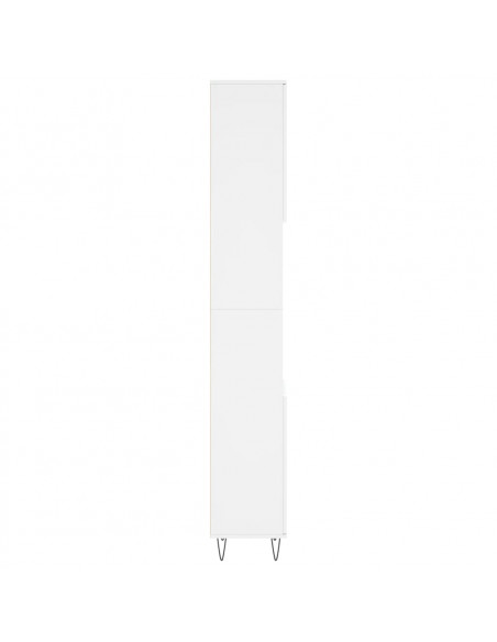 Armadietto da Bagno Bianco 30x30x190 cm in Legno Multistrato