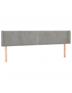 Testiera ad Orecchio Grigio Chiaro 203x16x78/88 cm in Velluto 2