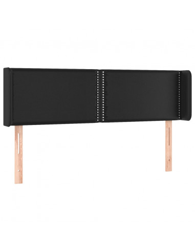 Testiera ad Orecchio Nera 147x16x78/88 cm in Similpelle