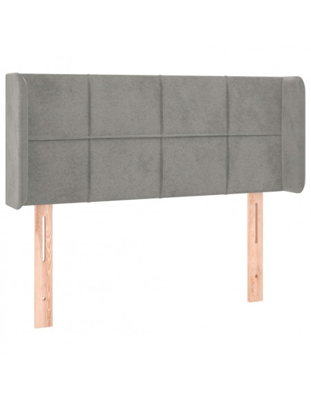 Testiera ad Orecchio Grigio Chiaro 83x16x78/88 cm in Velluto