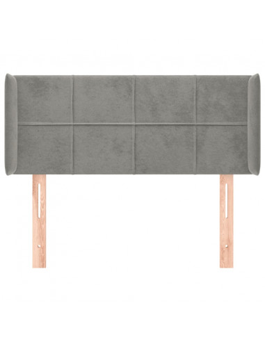 Testiera ad Orecchio Grigio Chiaro 83x16x78/88 cm in Velluto