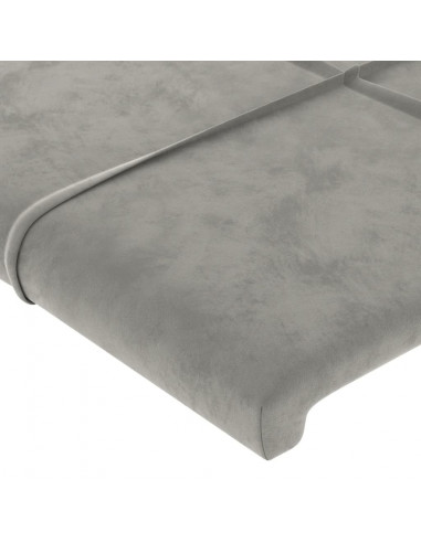 Testiera ad Orecchio Grigio Chiaro 83x16x78/88 cm in Velluto