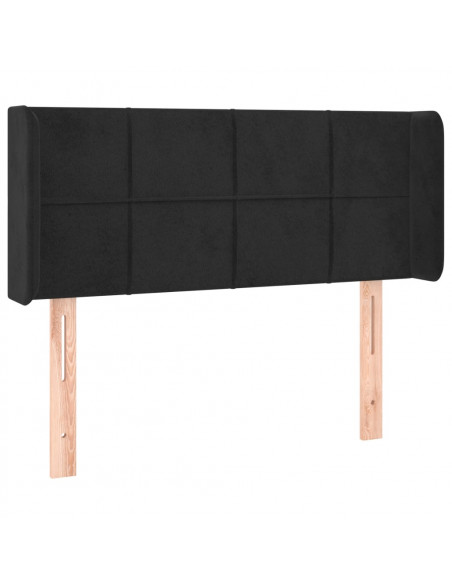 Testiera ad Orecchio Nera 83x16x78/88 cm in Velluto