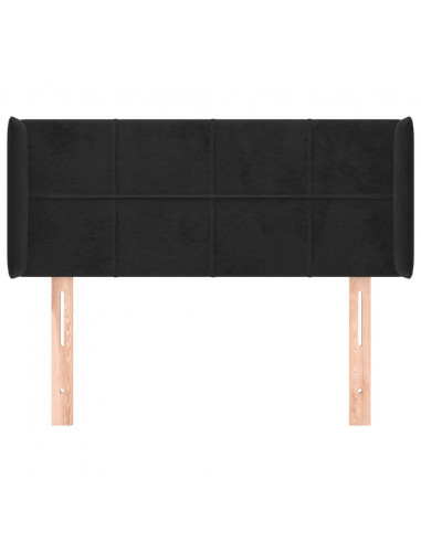 Testiera ad Orecchio Nera 83x16x78/88 cm in Velluto